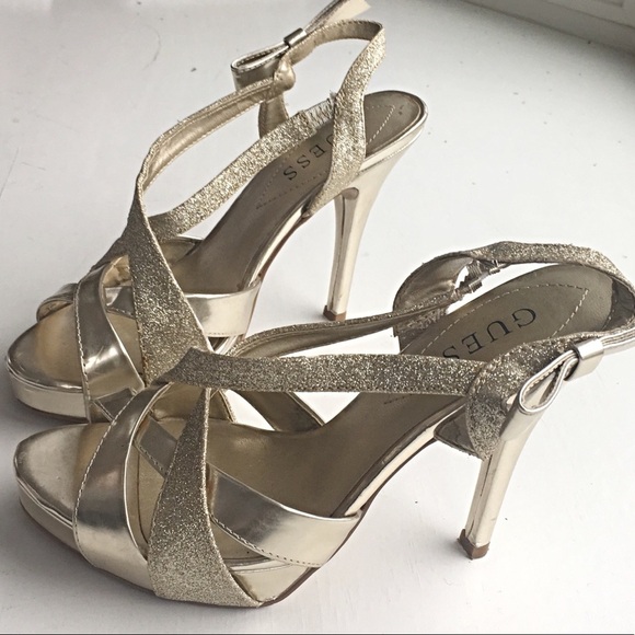 Guess Golden Sparkle Heels - Picture 3 of 9